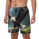 thumbnail image 1 of Balery Forest River Bald Eagle Bañador para hombre, shorts de playa de secado rápido con entrepierna y forro de compresión-X-Large, 1 of 6