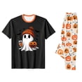 thumbnail image 6 of Family Pajamas Matching Sets - 2 piece Ghost with Pumpkin Short Sleeve Top and Pants ,Matching Halloween Pjs for Family Couples Women Men for XL Pjs, 6 of 8