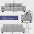 thumbnail image 6 of 88.58" Modern Sofas Couches for Living Room with Removable Sofa Cushion and Detachable Sofa Cover, Solid Wood Frame and Serpentine Spring,Easy to Install (Gray), 6 of 7