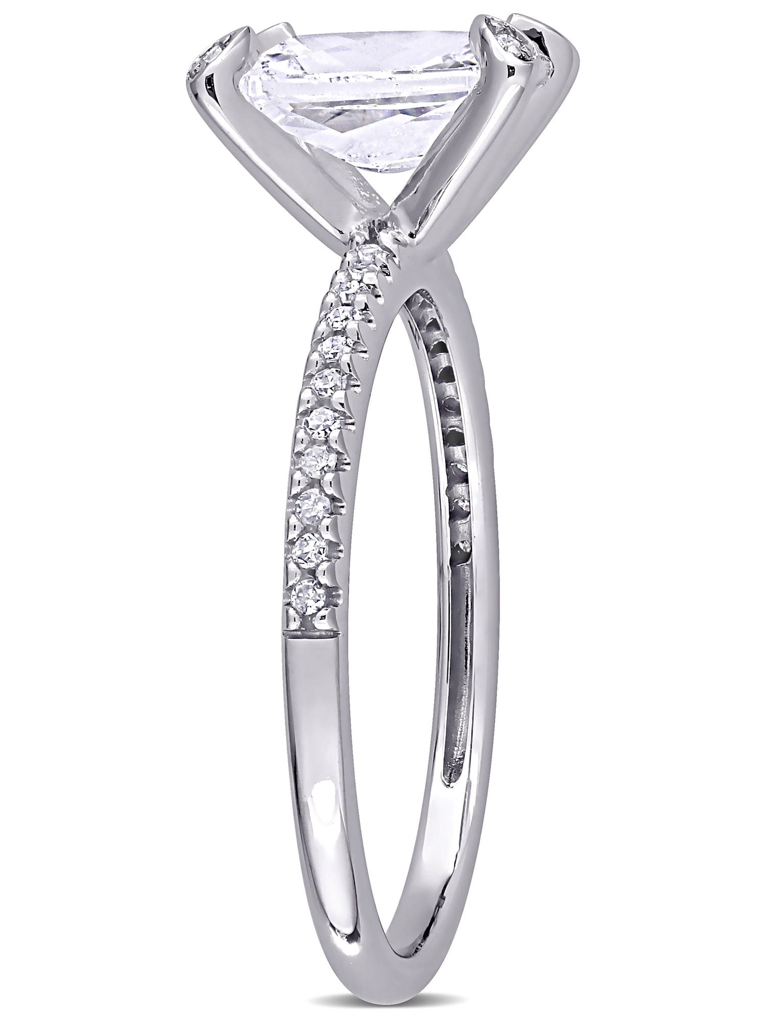 Everly Women's Created Sapphire and Diamond 10K White Gold Engagement Ring