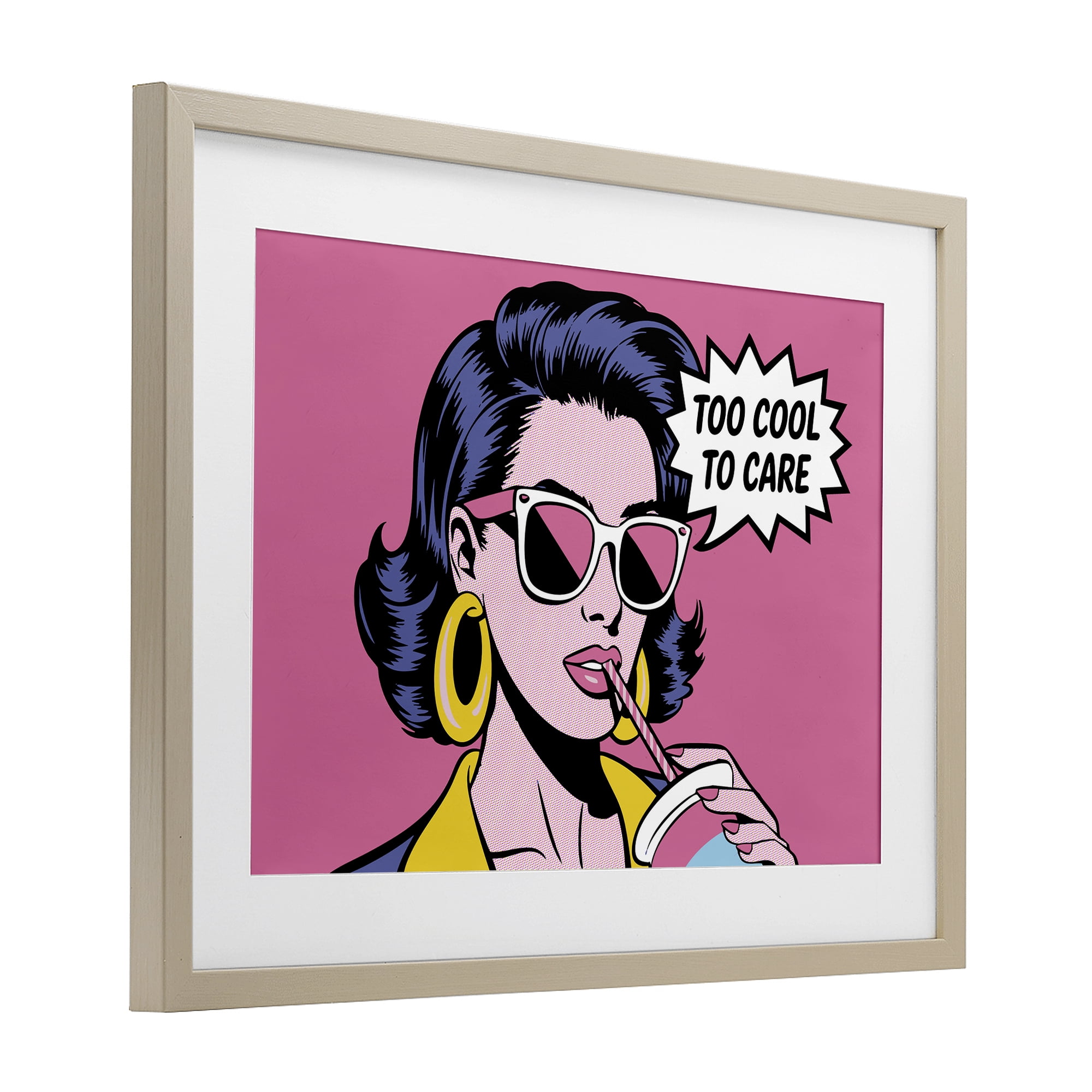 Stupell Industries Too Cool To Care Iconic Birch Framed Print Under Glass, design by Andreas Magnusson