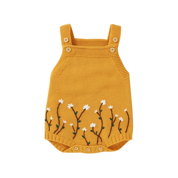 Baby Girl?s Fashion Suspender Jumpsuits Sweet Embroidered Knitted Triangle Wrapped Romper