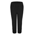 thumbnail image 7 of Women's Capri Yoga Pants with Pockets Plus Size Workout Out Leggings Stretch Waist Button Pocket Yoga Gym Cropped Trousers Black XXXL, 7 of 7