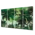 thumbnail image 2 of Designart "A Monochrome Paradise with Palm Trees I" Tropical Metal Wall Décor Set, 2 of 5