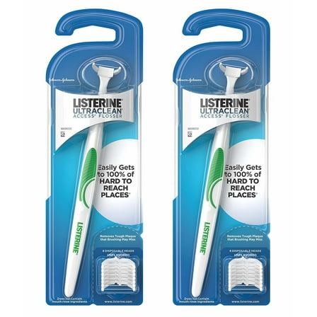 Listerine Ultraclean Access Flosser   8 Refill Dental Flosser Heads, Oral Care and Hygiene (Pack of 2)