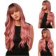 thumbnail image 1 of Fiudx Ofertas relampago Peluca recta larga dorada teñida de negro degradado a la moda para mujer, 1 of 7