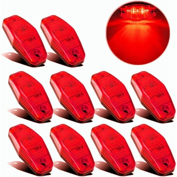Side Marker Lights, 10pcs 2LED Car Marker Lights Car Side Indicators Lights 12V 24V Front Rear Side Light Position Lamps for Truck Lorry