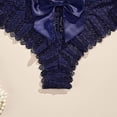 thumbnail image 4 of Hduncf Womens Trendy Underwear Lace Bow Thongs Lingerie Breathable Brief Cheeky Ladies Underwear Panties Blue M, 4 of 5