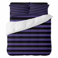 thumbnail image 2 of Halloween Theme 4 Piece Bedding Set, Purple and Black Stripes Twin Size Duvet Cover Set with Zipper Closure & Corner Ties Soft Breathable Comforter Cover for Bedroom, 2 of 9