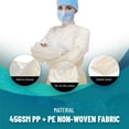 thumbnail image 3 of MEDICAL NATION 100 Pack Disposable Isolation Gowns - Yellow Level 2 SMS 40gsm Non-Woven Material - PPE Gowns Disposable for Dental, Medical Use, Fluid-Resistant and Latex-Free Gowns, Universal Size, 3 of 5
