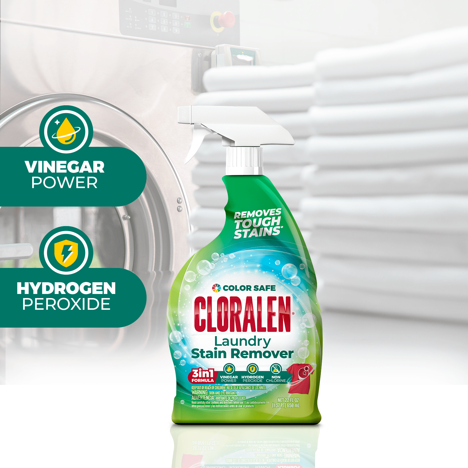(8 pack) Cloralen Laundry Stain Remover Trigger 22 Oz