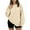 Khaki, variant on Women's Oversized Round Neck Fleece Hoodie Casual Comfort Pullover Tops for Women Fall Winter Clothing Soft Warm Loose Fit Sweatshirt for Daily Wear,Gray,2XL