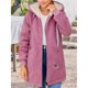 thumbnail image 4 of Chaqueta con Cremallera y Bolsillos para Mujer, Sudadera Larga Extragrande con Capucha, Abrigo Afelpado y Cálido. Rosa XXXL, 4 of 7