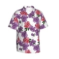 thumbnail image 2 of Hawaiian Shirt For Men, Pink Purple Peonies Mens Button Down Short Sleeve Shirt, Summer Beach Shirts For Men, 2 of 2