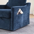 thumbnail image 5 of 360° Swivel Accent Chair with Charging Station, Modern Upholstered Armchair with Hidden Storage Seat and Side Pocket for Bedroom, Reading Room, Navy Blue, 5 of 8