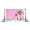 thumbnail image 3 of ABPHOTO Polyester 7x5ft Happy Mother's Day Backdrop Fresh Tulip Sweet Hearts Backdrops for Photography Bokeh Sparkle Sequins Pink Stripes Wood Floor Photo Background Kids Mum Studio Props, 3 of 4