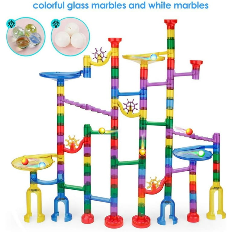 Ucradle Marble Run, 152 Pcs Marble Runs Toy Marble Maze Race Track Game  Set, STEM Educational Learning Toy Construction Building Blocks for Kids  Boys and Girls, Aged 3+ 