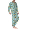 thumbnail image 2 of Yiaed Lemon Ice Cream Print Men’s Pajamas Set - Long Sleeve Button Down Sleep Shirt and Pajama Bottoms Sleepwear Set Mens Pjs Sets Men's Pajama Bottoms-Large, 2 of 7