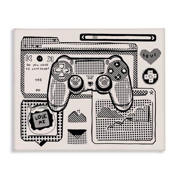 Stupell Industries Contemporary Retro Gamer Collage Canvas Art, 20 x 16, by Melissa Wang