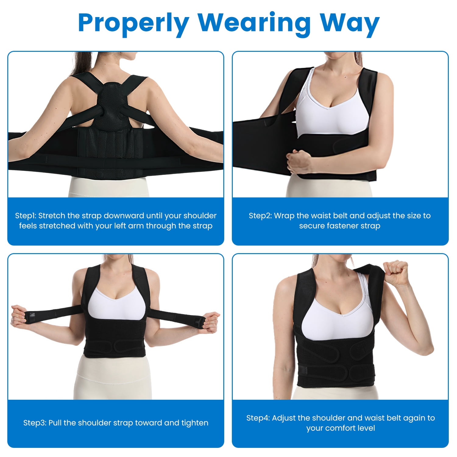 Imountek Posture Corrector for Women Men, Adjustable Back Brace for Hunchback Correction , Invisible Under Clothes