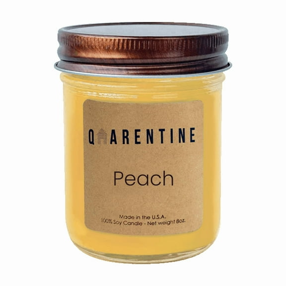 Natural Organic Peach Soy Wax Candle, Juicy Georgia Peach Scent, Aromatherapy & Massage Oil - Quarentine Essentials by Carla Miles