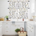 thumbnail image 3 of Black Yellow Leaf Kitchen Curtains Valances and Tiers Set of 3 Rustic Vintage Branch Tree Silhouette Line Watercolor Tier Curtains and Valance with Rod Pocket for Small Windows, 27.5"x36", 3 of 9