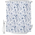 thumbnail image 2 of Elegant Blue Flowers Waterproof Fabric Shower Curtain,Spring Floral Botanical Summer Waterproof Fabric Shower Curtain for Bathroom Curtains Bathtubs Shower Curtains with 12 Hooks Extra Long 72x96, 2 of 8