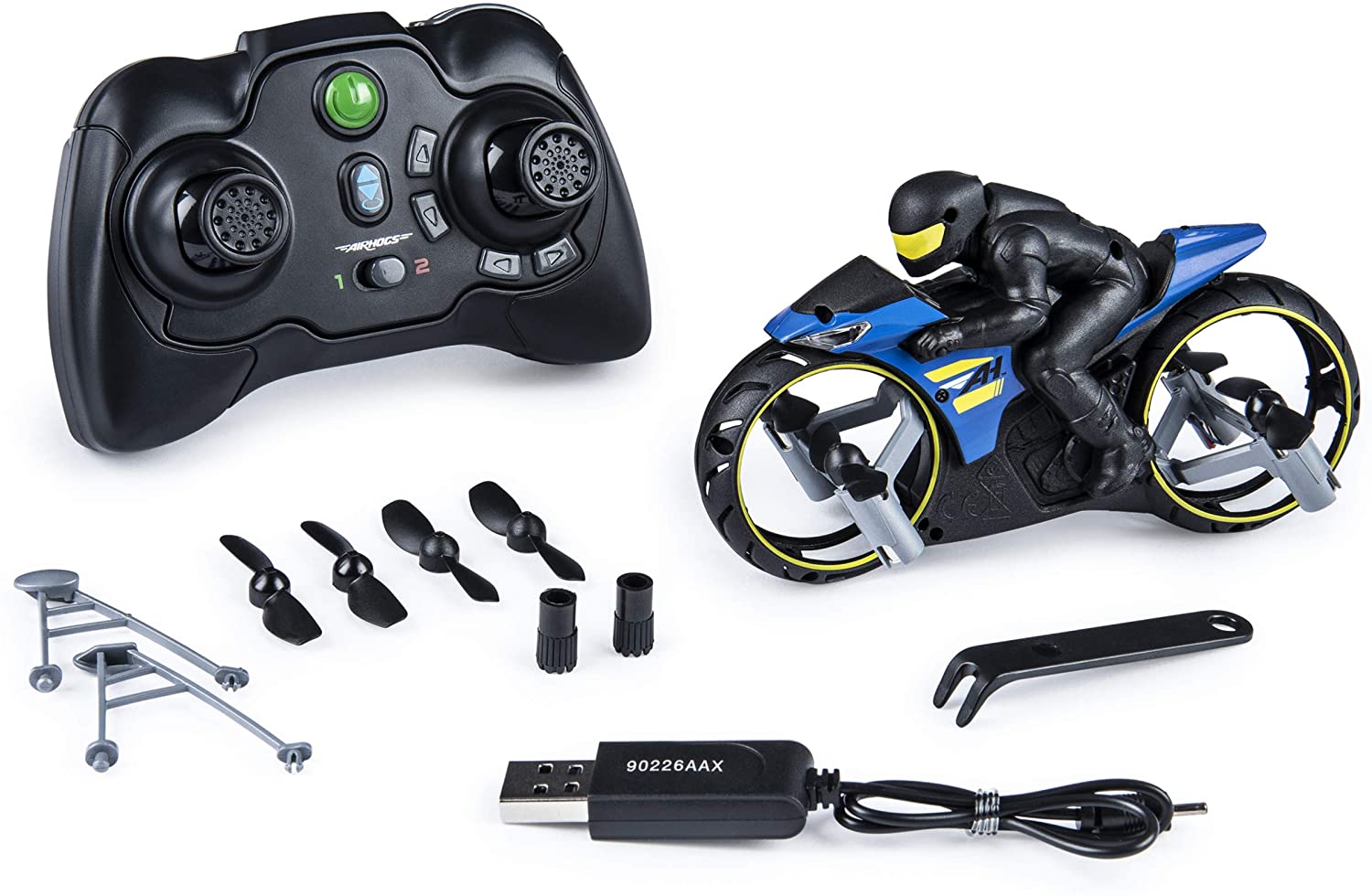 Air Hogs Flight Rider 2-in-1 Remote Control Stunt Motorcycle for Ground and Air, for Kids Ages 8+ - image 4 of 6