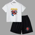 thumbnail image 2 of Conjunto de 2 piezas de camiseta y pantalones cortos deportivos para niños de Marvel Spider-Man, conjunto de verano para bebés de 3 a 12 años, ropa de marca de dibujos animados para niños, 2 of 5