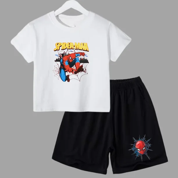 Pijama Marvel Avengers Para Niño - Conjunto 2 Piezas (Camiseta Y Pantalón Corto) De Algodón, Talla 8 Años, Color Rojo
