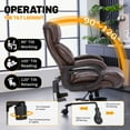 thumbnail image 3 of Qusaphy Big and Tall 800 lbs Heavy Duty Executive Office Chair, Ergonomic High Back PU Leather Computer Chair with Massage Footstool, 3 of 9