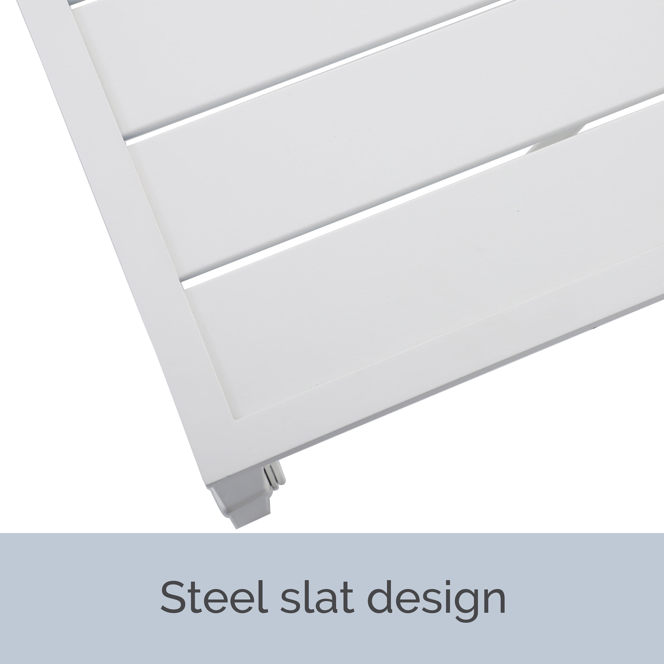 My Texas House Cambria Steel Outdoor Coffee Table, White