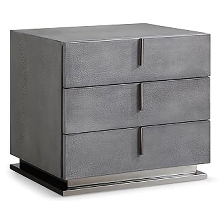 Modrest Buckley 2-Drawer Modern MDF Wood/Metal Nightstand in Gray