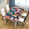 thumbnail image 4 of Yayeee Tablecloths 54" x 54" Rectangle Wrinkle Resistant Party Table Cover, Orange Geometric, 4 of 8