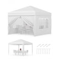 thumbnail image 1 of Gazebo Plegable 3x3m Impermeable con 4 Paredes - UPF 50+, Acero Reforzado, Fácil Montaje - Para Jardín, Camping, Fiestas - Color blanco, 1 of 7