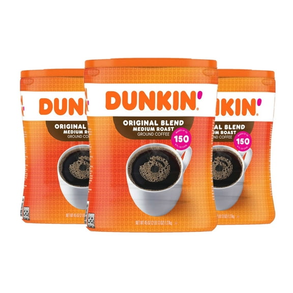3 Pack | Dunkin' Donuts Original Blend Ground Coffee, Medium Roast, 45 oz