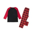thumbnail image 5 of Christmas Family Matching Pajamas Christmas Pjs Holiday Nightwear Sleepwear Sets Long Sleeve Red and Black Plaid Pants Pjs HAPPY NEW YEAR 2026, 5 of 6