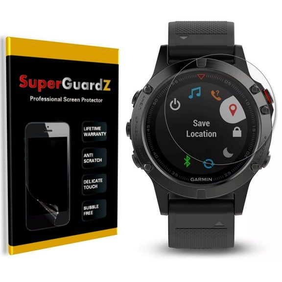 [8-Pack] For Garmin Fenix 5 SuperGuardZ Screen Protector, Ultra Clear, Anti-Scratch, Anti-Bubble