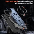 thumbnail image 2 of Compatible with Samsung Galaxy S23 Case, Hybrid Slim Phone Cases Fit for Samsung Galaxy S23, Compatible with MagSafe Magnetic Ring Stand Rugged Case, Shockproof Protective, Blue, 2 of 5