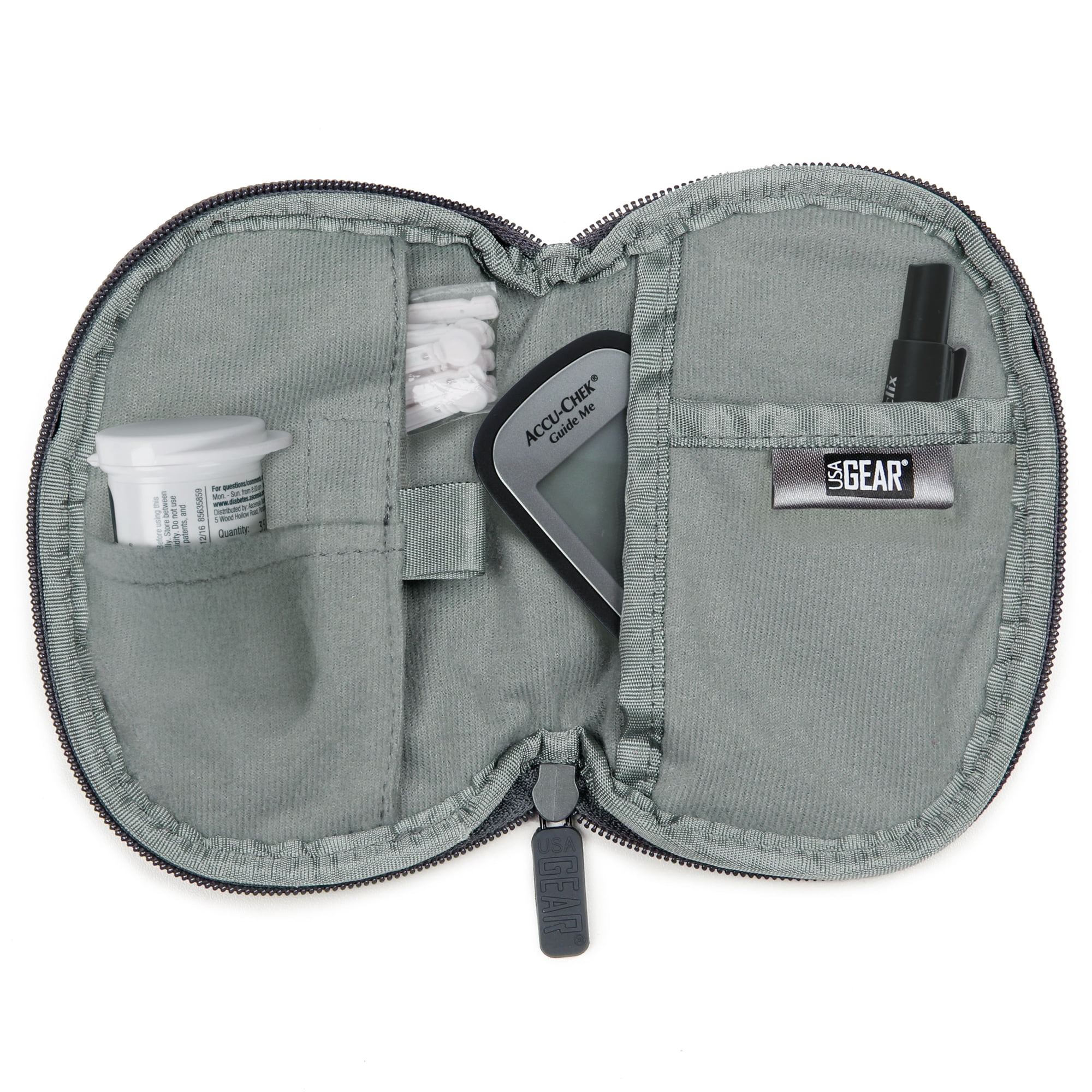 USA Gear Blood Glucose Monitor Case Compatible with OneTouch, Neoprene, Belt Loop, Black, Case Only