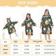 thumbnail image 4 of FORMRS Wearable Blanket Hoodie with Sleeves for Kids Cozy Flannel Sweatshirt, Green Oranges, 4 of 7