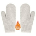 thumbnail image 3 of HNMKIU Winter Thermal Lined Soft Mittens Cozy Warm Hand For Outdoor Cold Weather Activities White,One Size, 3 of 8