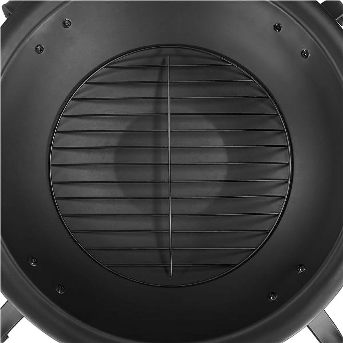 Renwick Round Iron Fire Pit for Bonfire Camping BBQ, Black