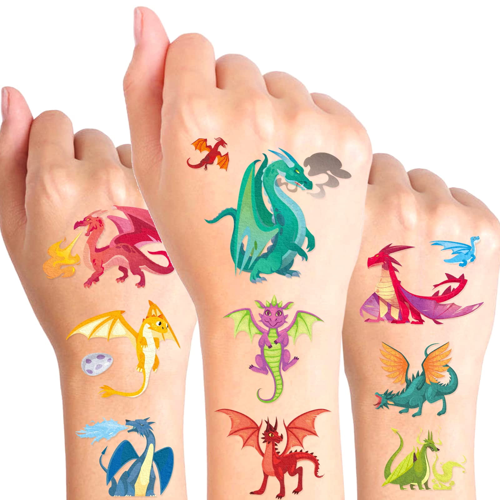 Dragon Tattoos Party Supplies Decorations Favors - Magic Dragon Waterproof  Temporary Video Cartoon Stickers for Girls Boys Kids Class Activity (  355pcs) 