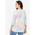 thumbnail image 2 of Woman Within Plus Size Perfect Printed Three-Quarter Sleeve V-Neck Tee, 2 of 6