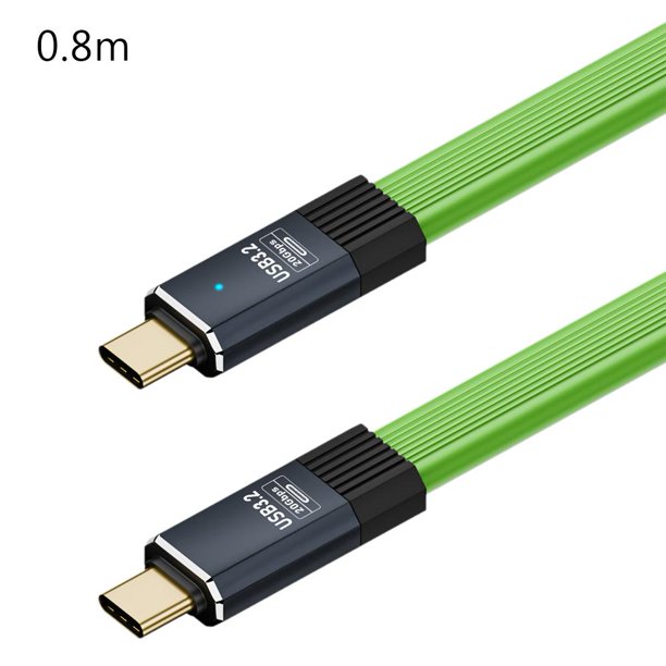 EZLIFE Cable de datos plano USB 3.2 de 10 Gbps tipo C a tipo C para iPhone 15 Pro ProÐσ A0W9