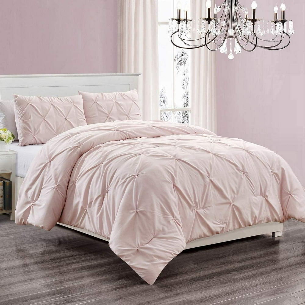 WPM 2 Piece Microfiber Comforter Set Pinch Pleat Pintuck Down