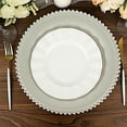 thumbnail image 5 of BalsaCircle 24 Silver 13" Beaded Trim Acrylic Wooden Textured Round Acrylic Charger Plates, 5 of 8
