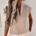 thumbnail image 2 of Timegard Womens Tops Cap Sleeve V Neck Solid Color Lightweight Tops Tee Casual Work Solid Color Tops, 2 of 7