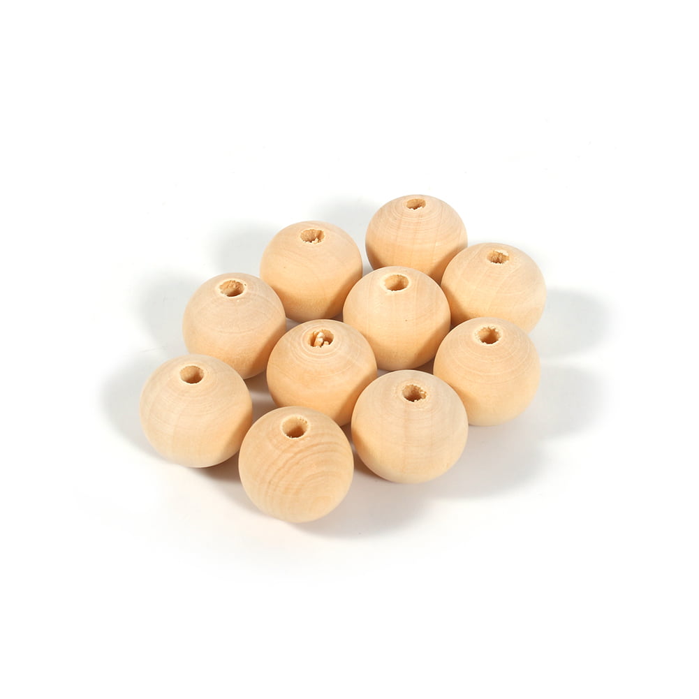 20mm Wood Beads 50 Wooden Balls Natural Round Jewellery Findings 